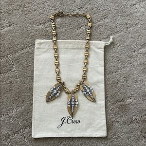 J.Crew Gold and Crystal Statement Necklace